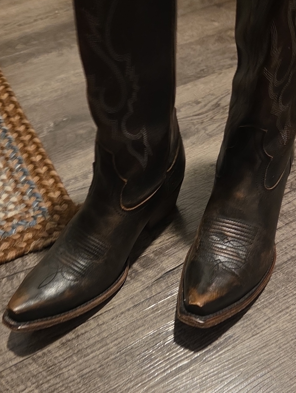 Freebird by Steven Brown Distressed Leather Cowboy Boots - Picture 3 of 10
